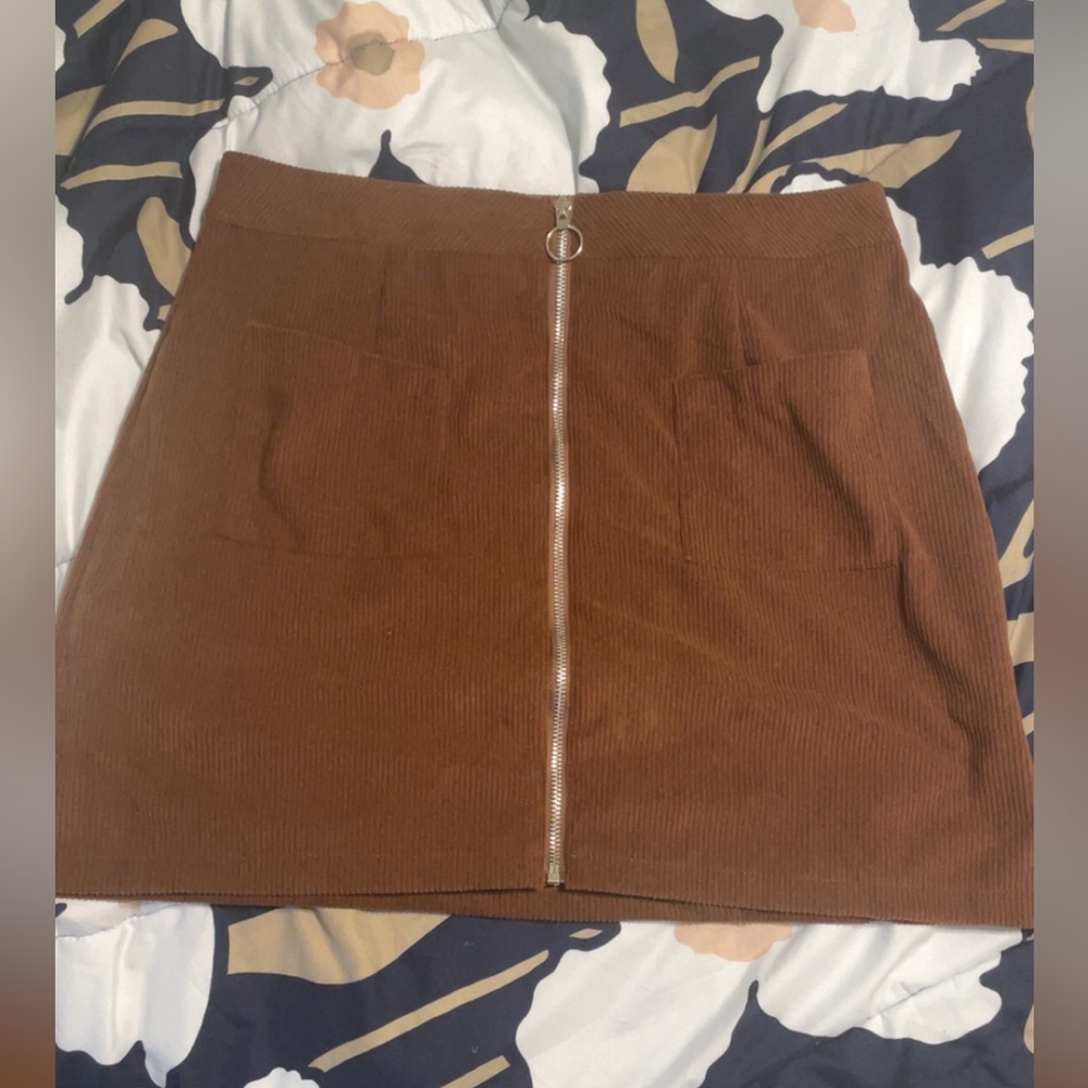 SHEIN Brown A-Line Mini Skirt for Casual Wear